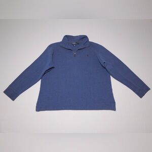 Ralph Lauren 90’s vintage Royal Heather Blue Estate-Rib Quarter-Zip Pullover